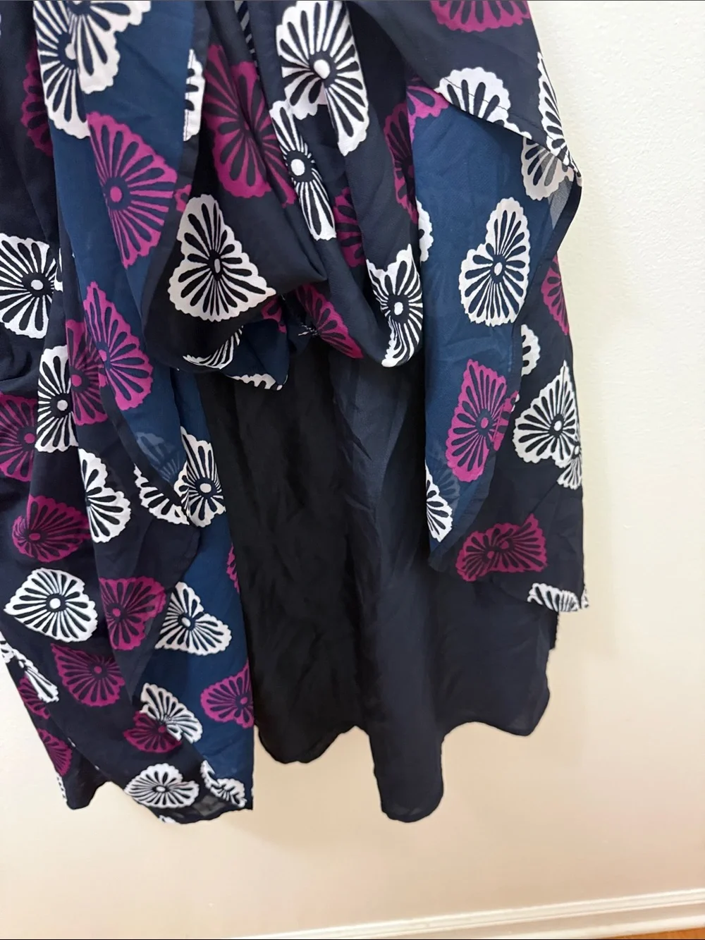 Maison Jules Navy Sleeveless Dress with Purple & White Heart Motifs